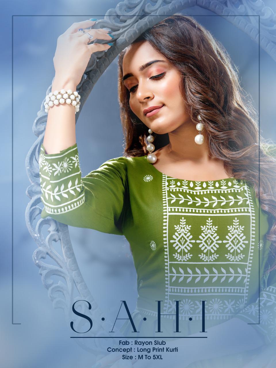 Trendy Sahi 1001 Rayon Printed Long Kurti Fancy Ethnic Wear Collection